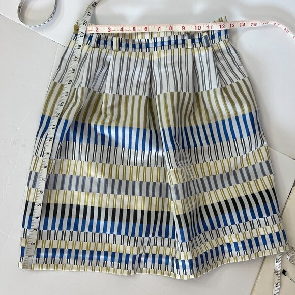 Massimo Dutti Geometric Jacquard Stripe Pockets Box Pleat A-Line Mini Skirt Sz 4 - Picture 15 of 15